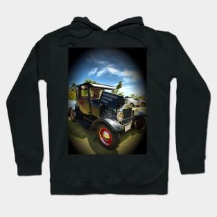 Ford Model A Hot Rod on black Hoodie